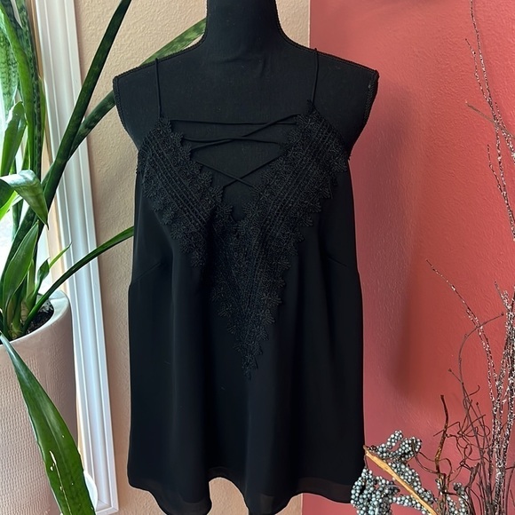Wayf Lace up Black Camisole - Picture 3 of 11